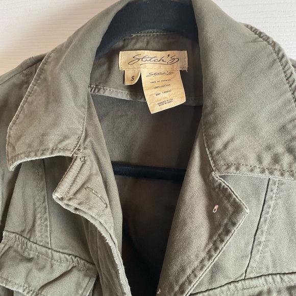 Anthropologie Stitch's Olivette Camo-Striped Utility Jacket Size Small S. - Picture 4 of 11